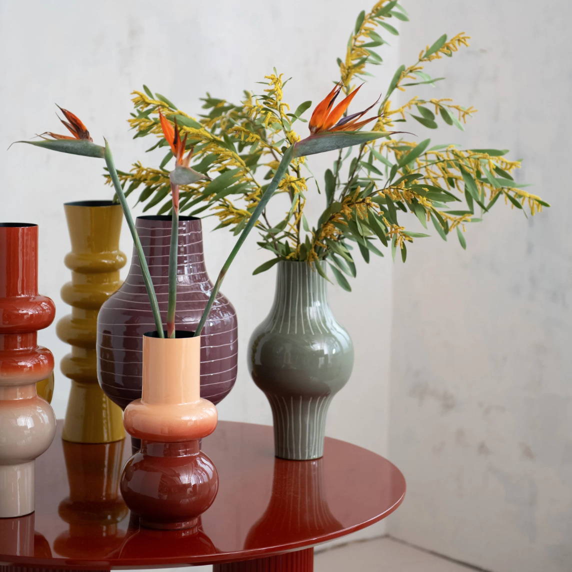 Gray Bulb Metal Vase