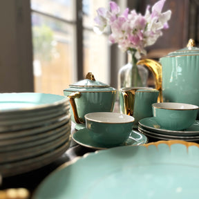 Vintage French Art Deco Tea Service, Set of 15