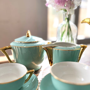 Vintage French Art Deco Tea Service, Set of 15