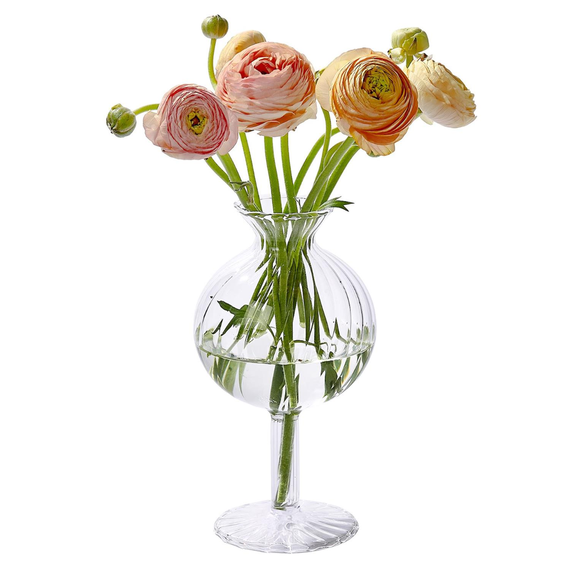 Fluted Globe Glass Vase