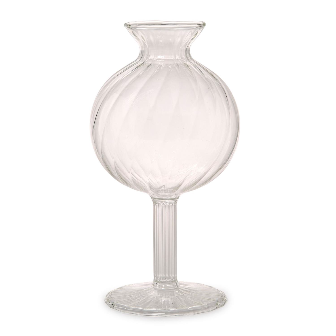 Fluted Globe Glass Vase