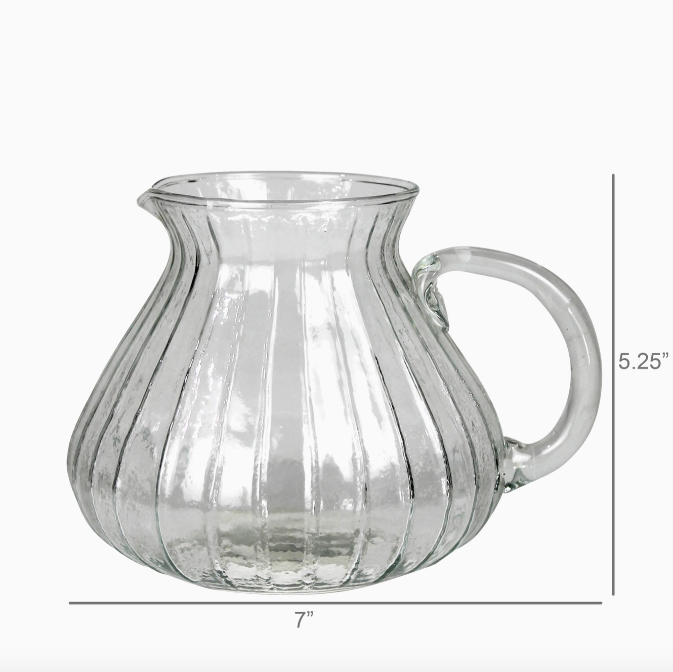 Fluted Melon Glass Pitcher