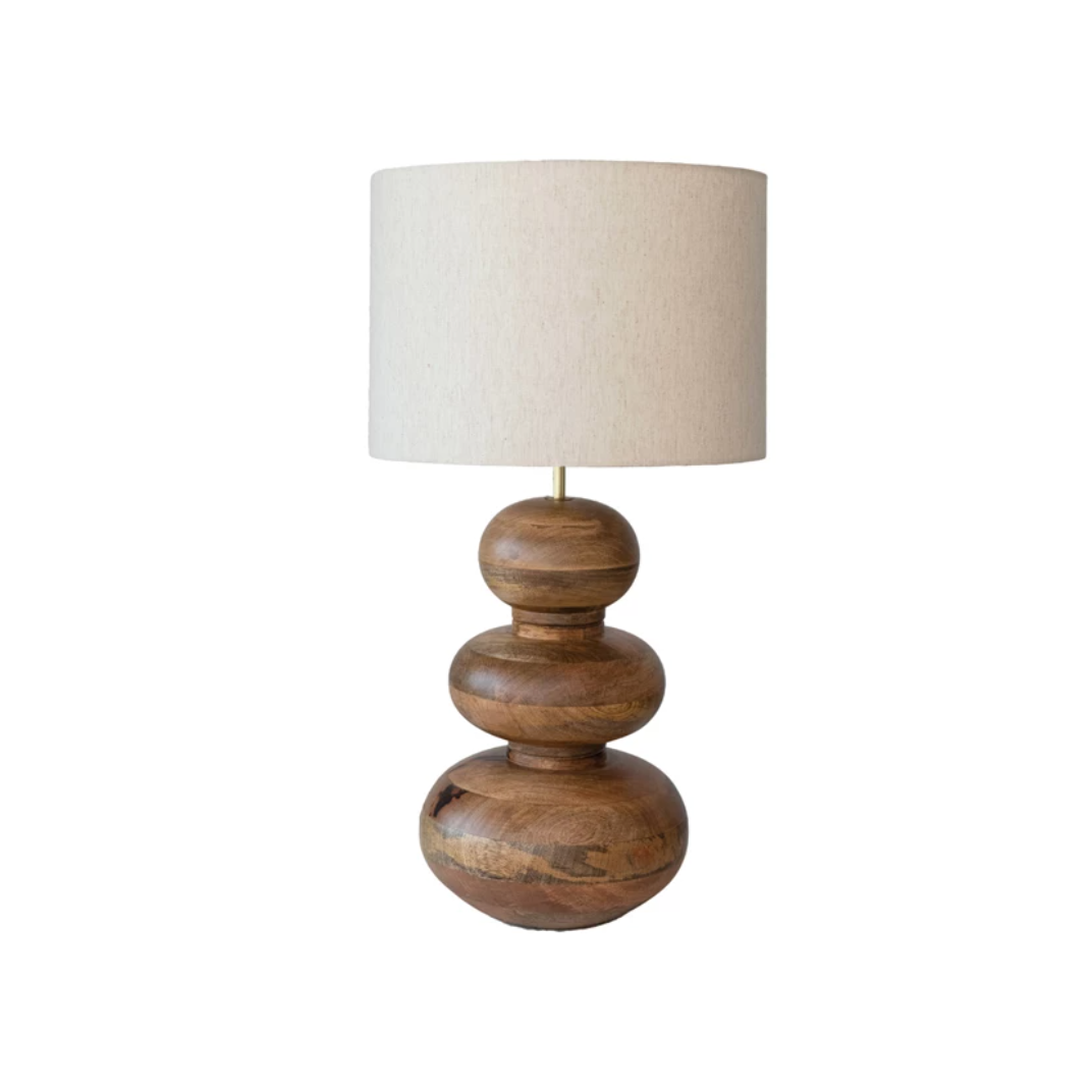 Gourd Mango Wood Table Lamp