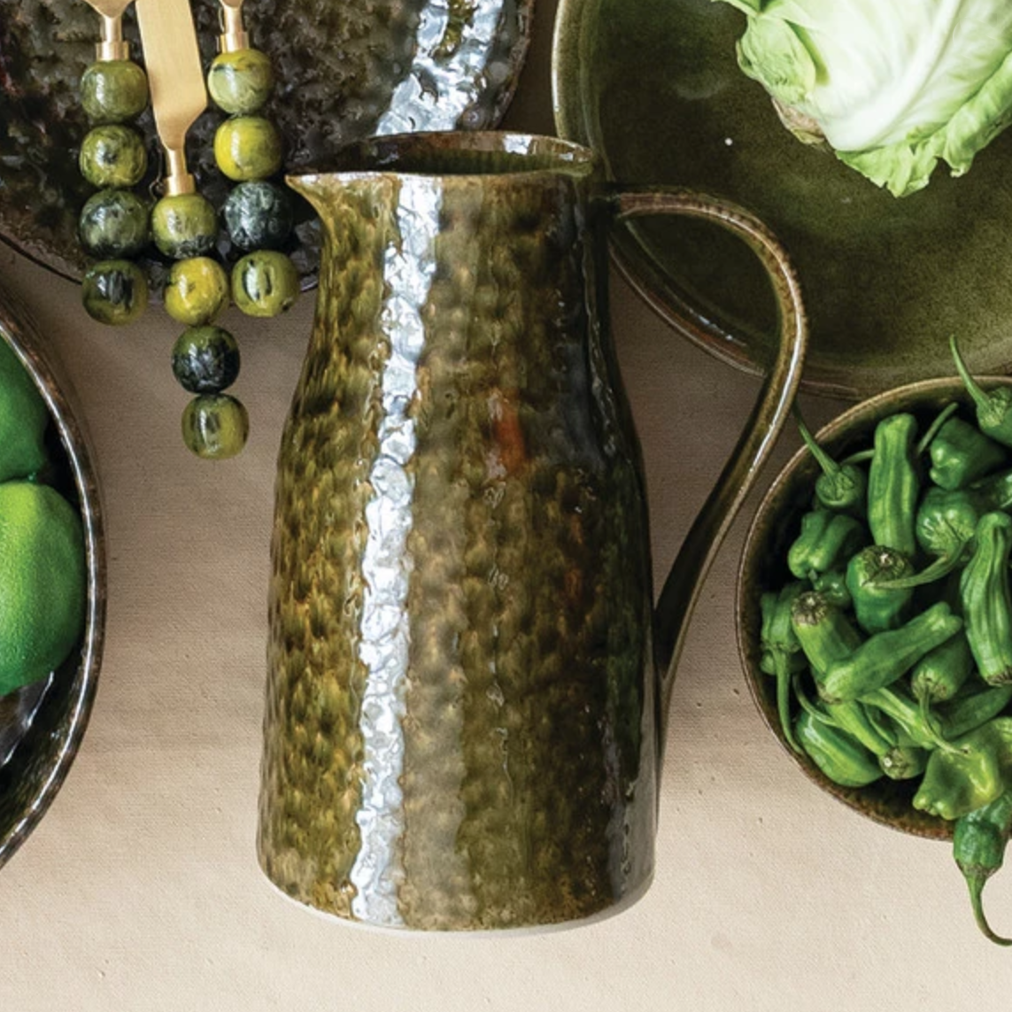 Green Cackle Pitcher