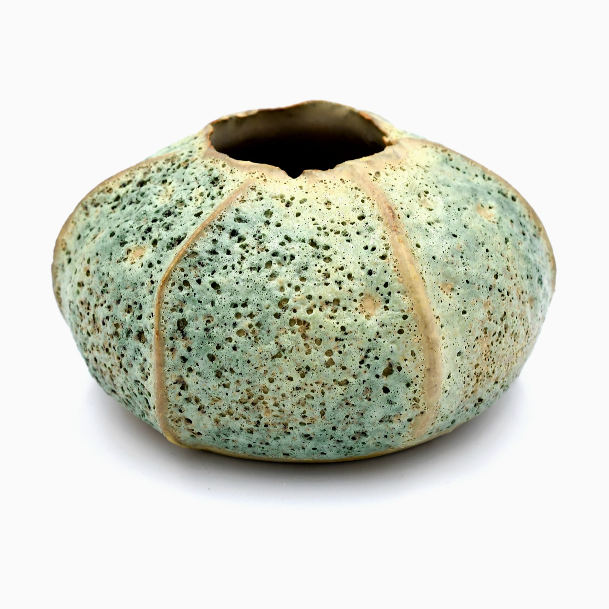 Handmade Loofah Wide Vase, Green