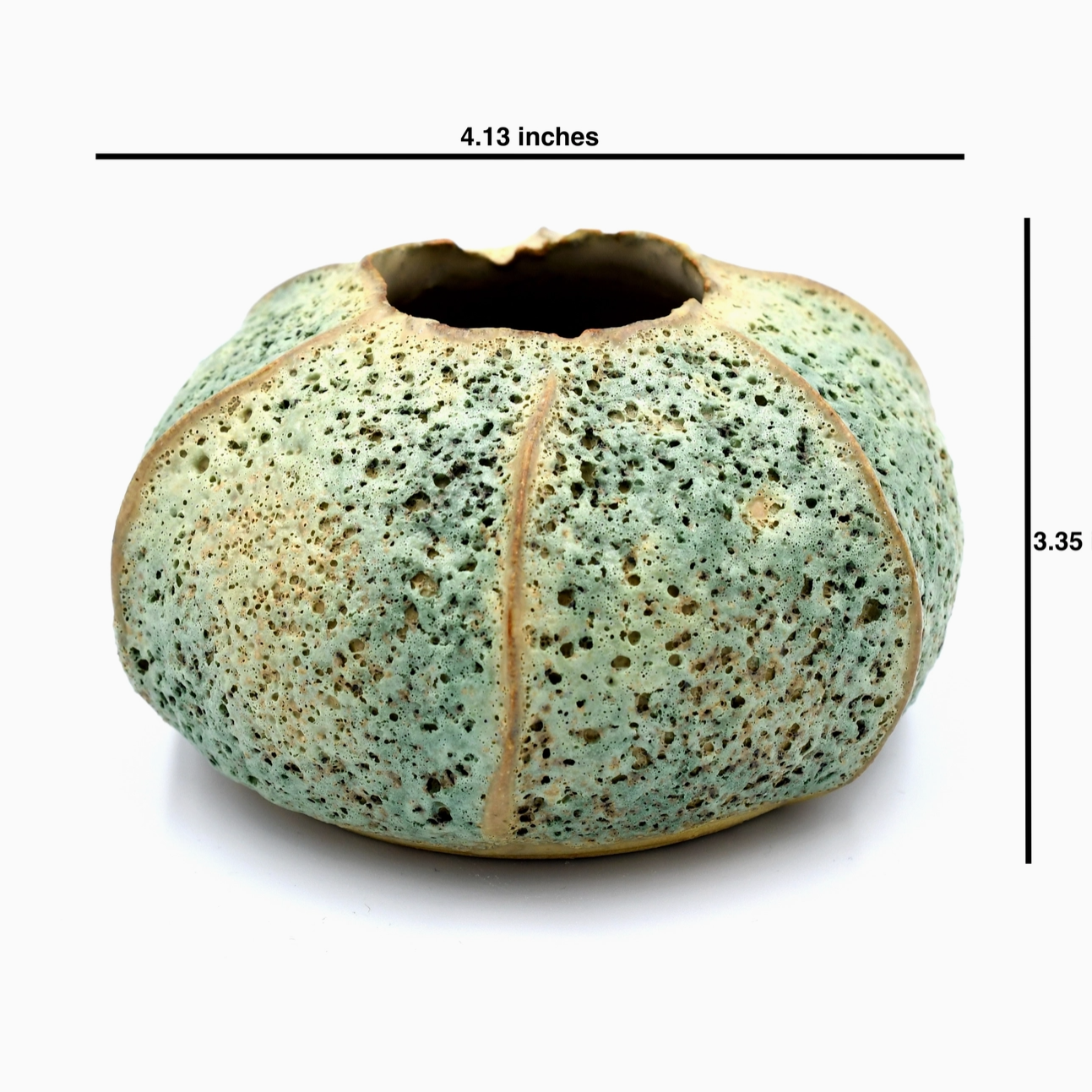 Handmade Loofah Wide Vase, Green