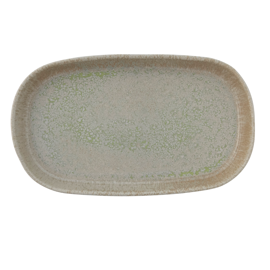 Green Splash Stoneware Platter