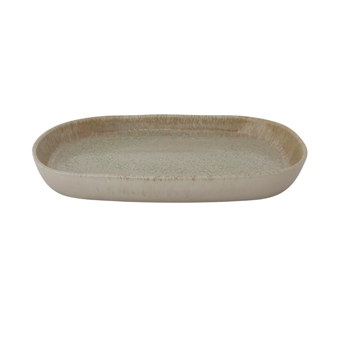 Green Splash Stoneware Platter
