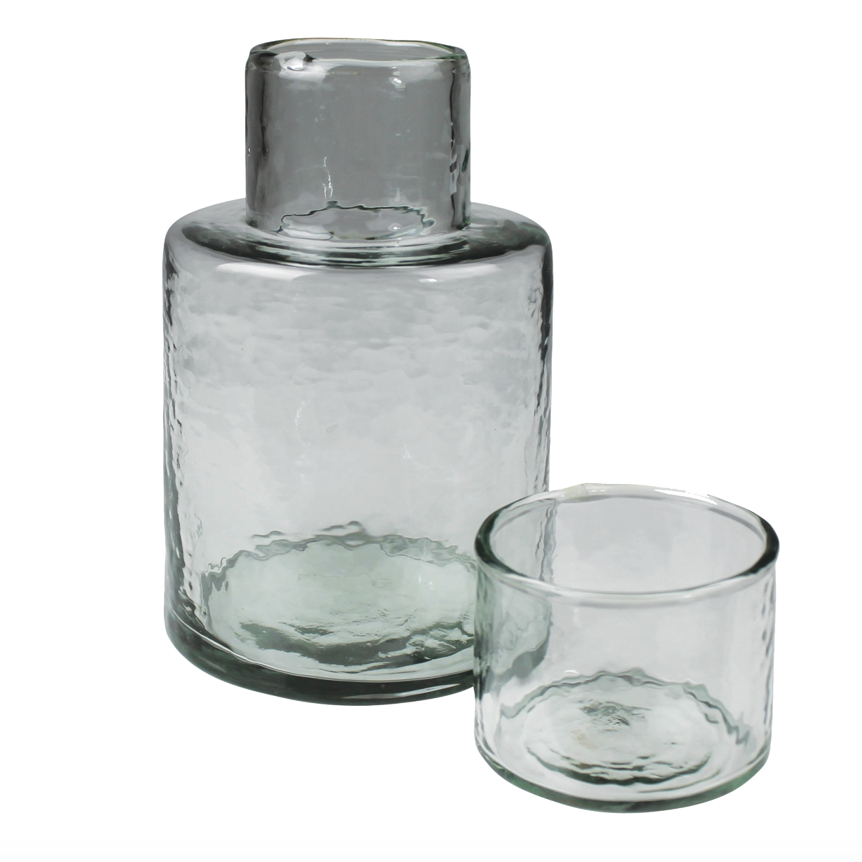Hammered Glass Carafe Set with Tumbler