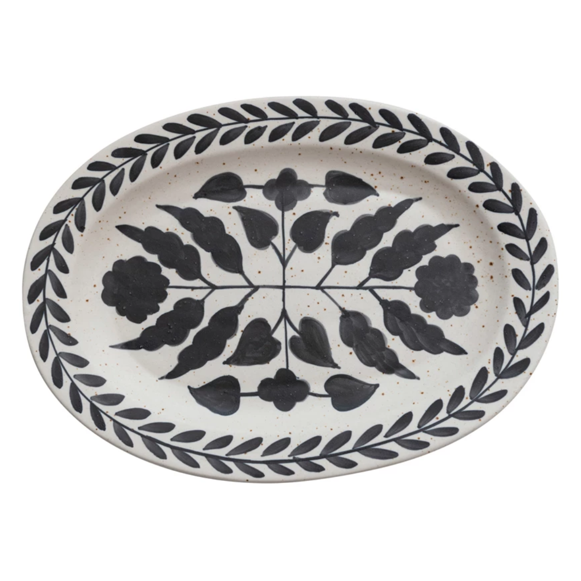 Hand Painted Floral Platter