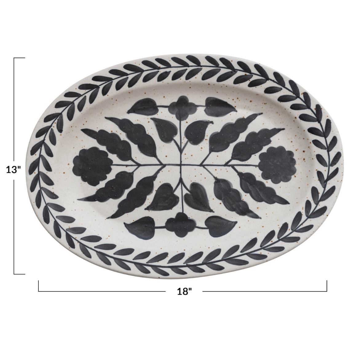 Hand Painted Floral Platter