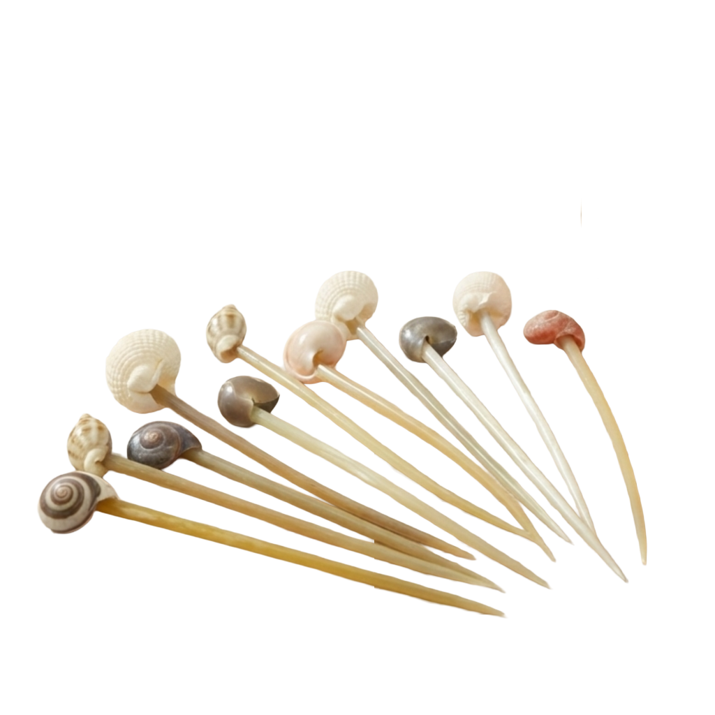 Horn and Seashell Appetizer Picks, Set of 10