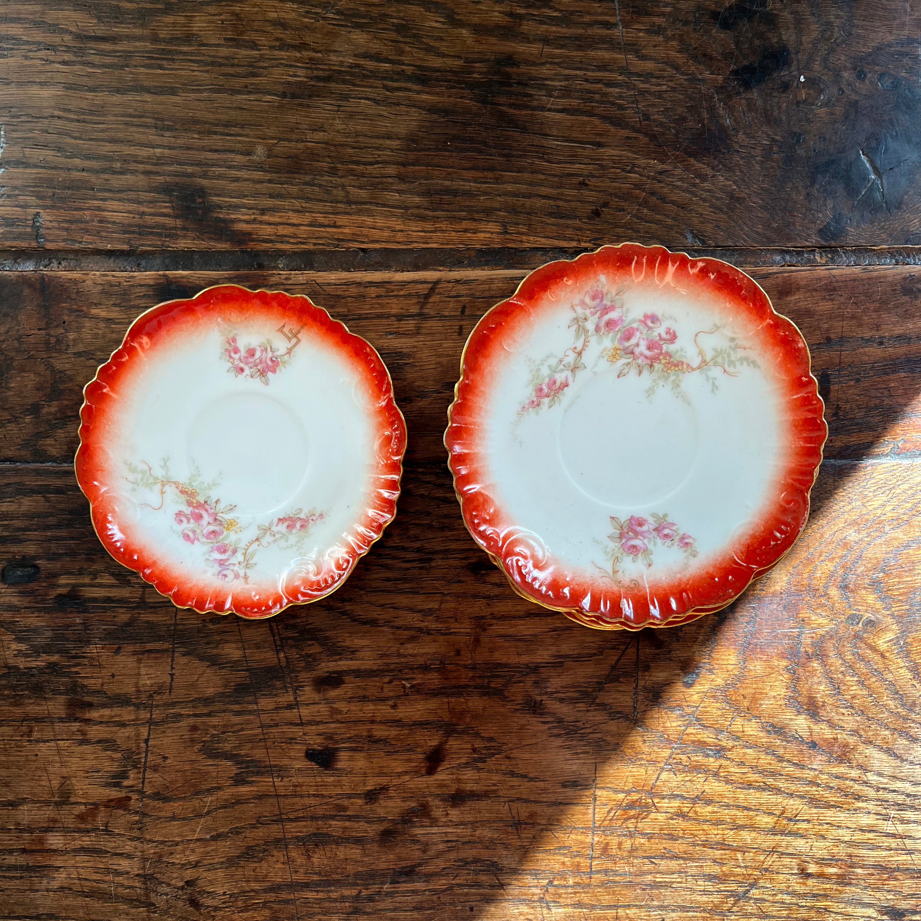 Vintage Small Plates with Gold Rim, Set of 6