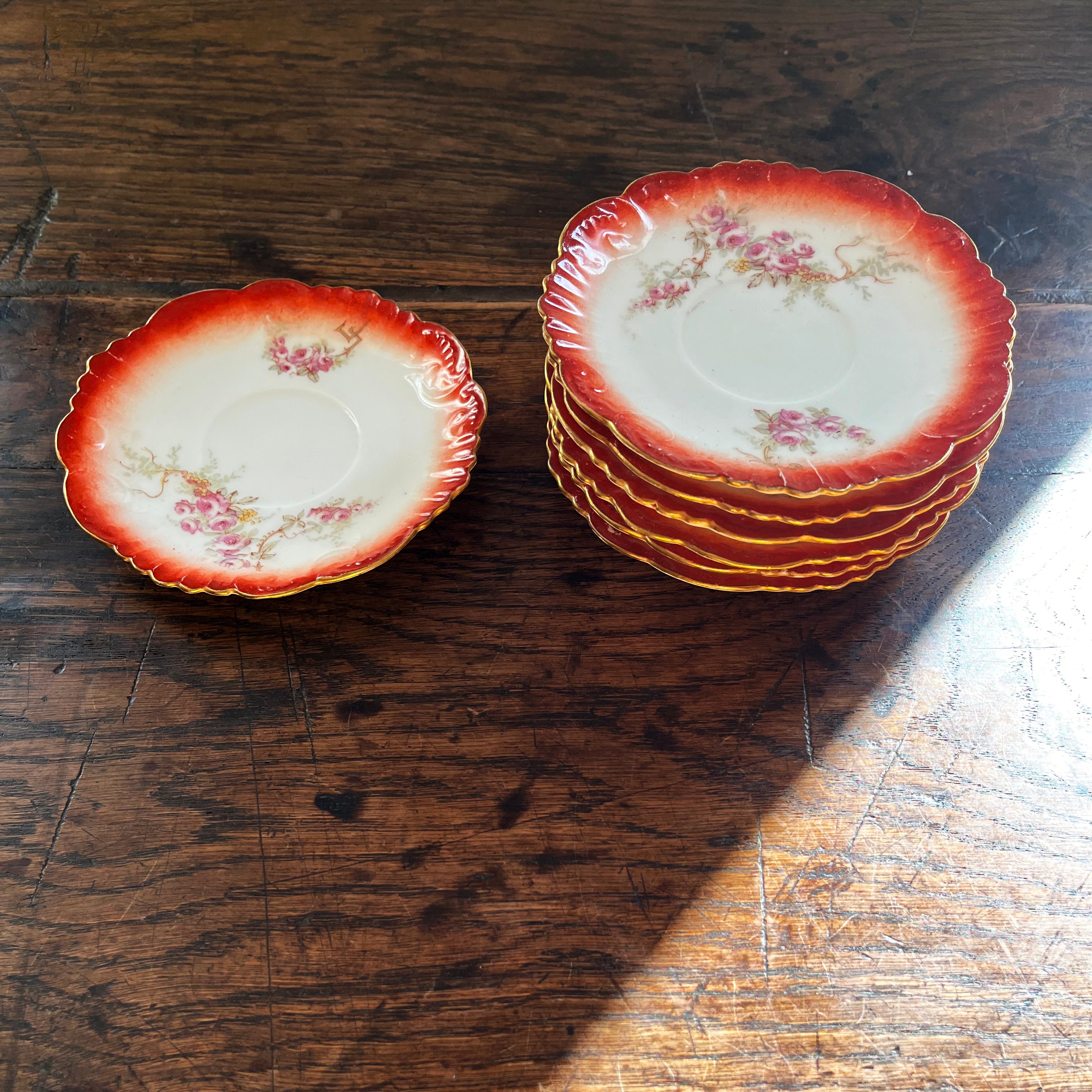 Vintage Small Plates with Gold Rim, Set of 6