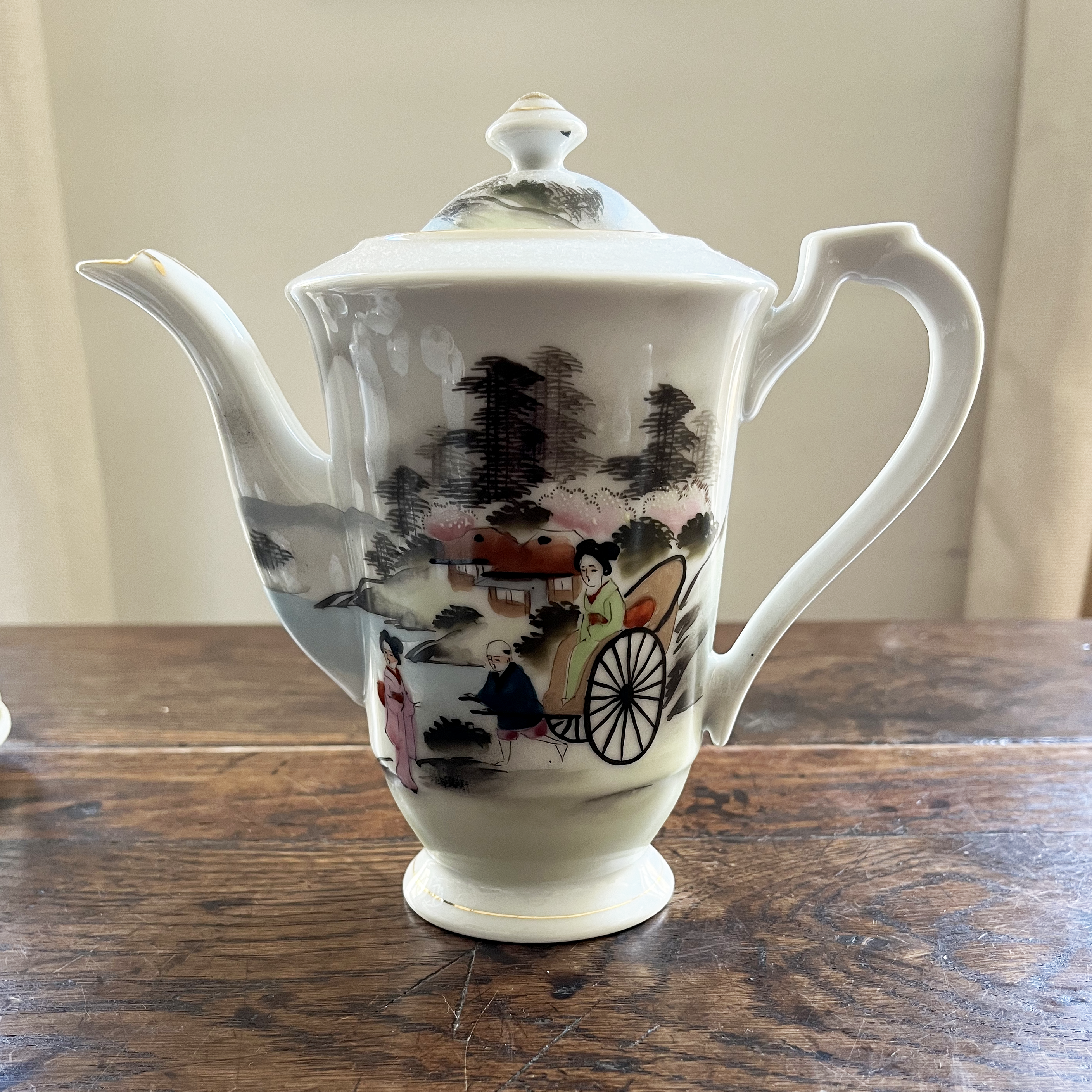 Vintage Japanese Geisha Tea Service, Set of 8