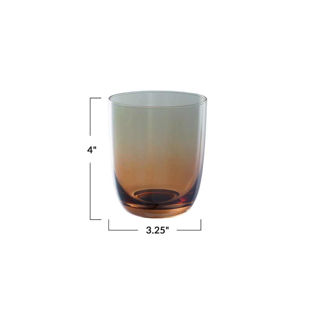 Iridescent Tumbler, Amber and Green