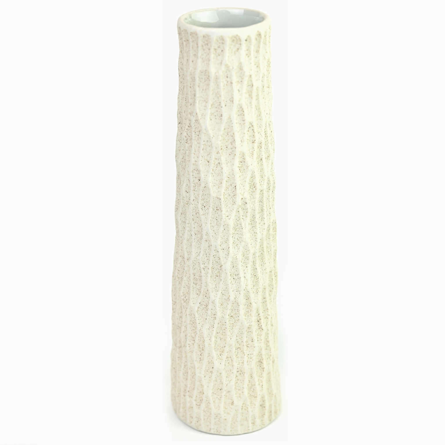 Handmade Long Coral Bud Vase, White Coral