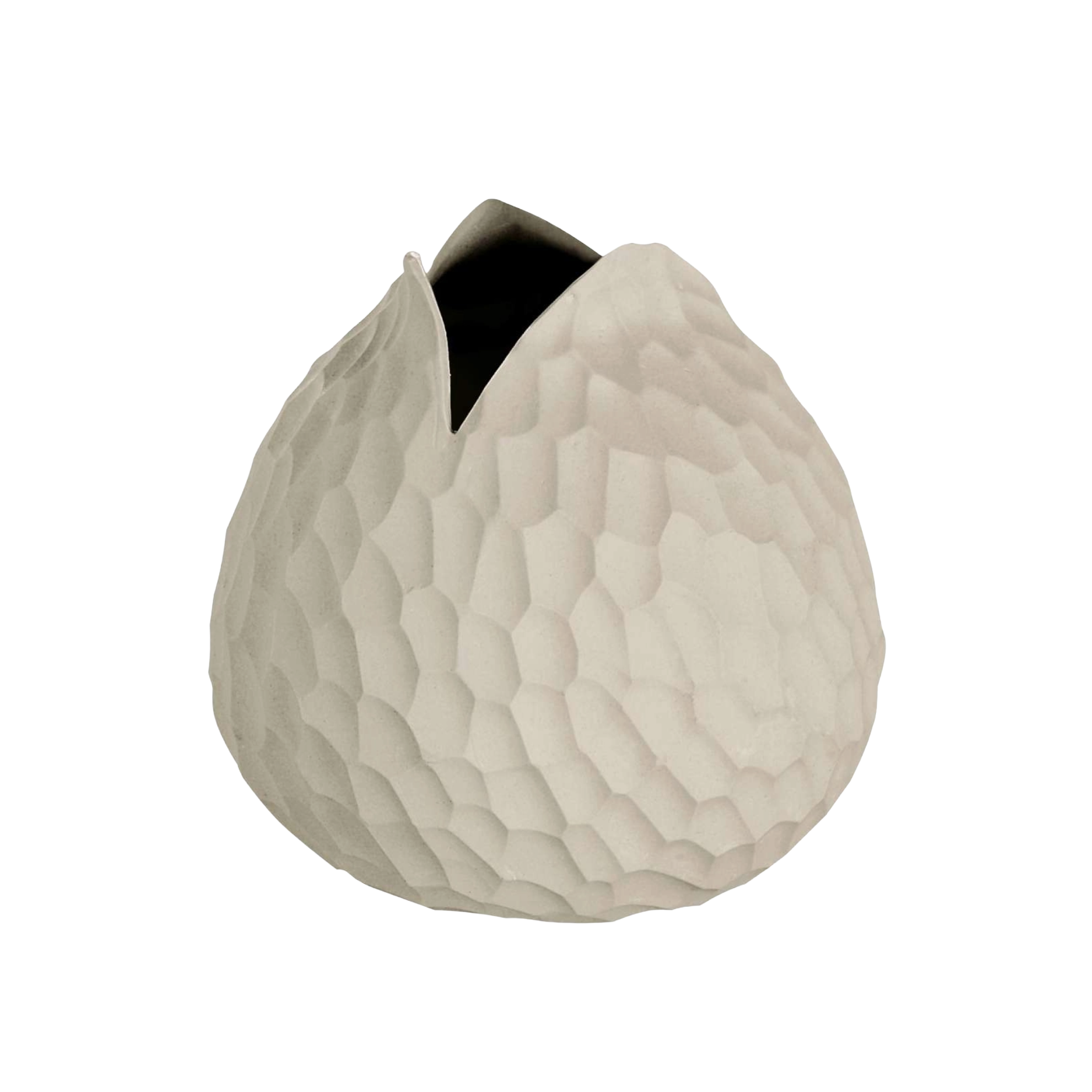 Carved Lotus Small Round Vase