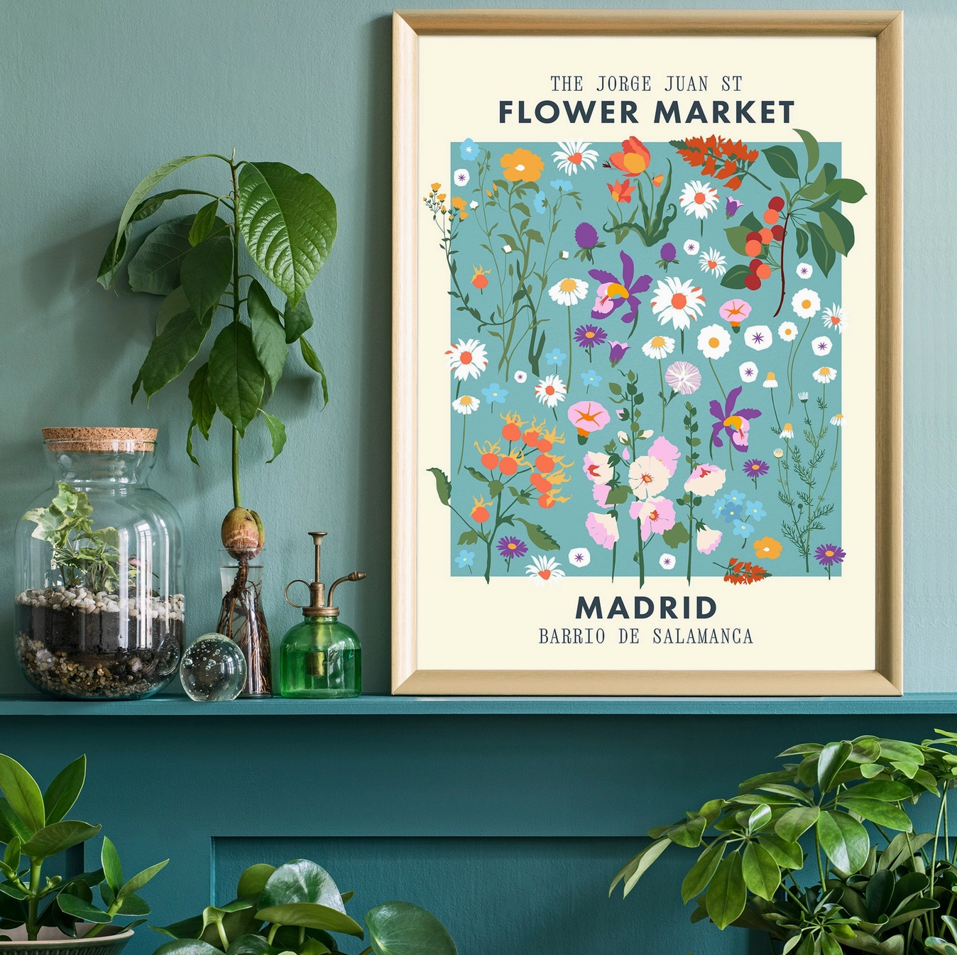 Madrid Flower Market Poster (Unframed)
