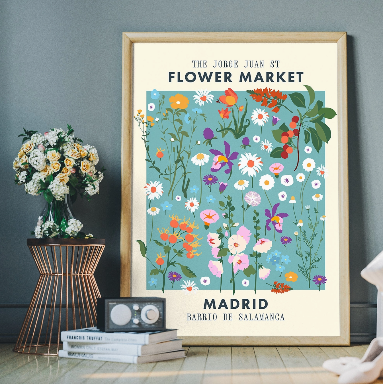 Madrid Flower Market Poster (Unframed)