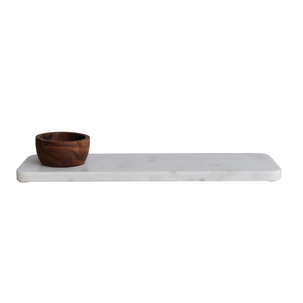 Marble Board with Acacia Wood Bowl, Set of 2