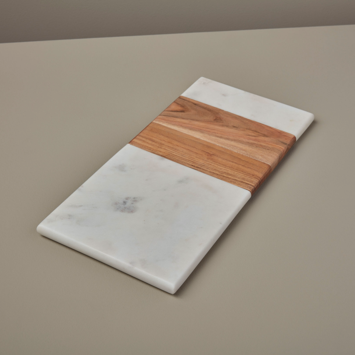 White Marble & Acacia Wood Rectangular Board