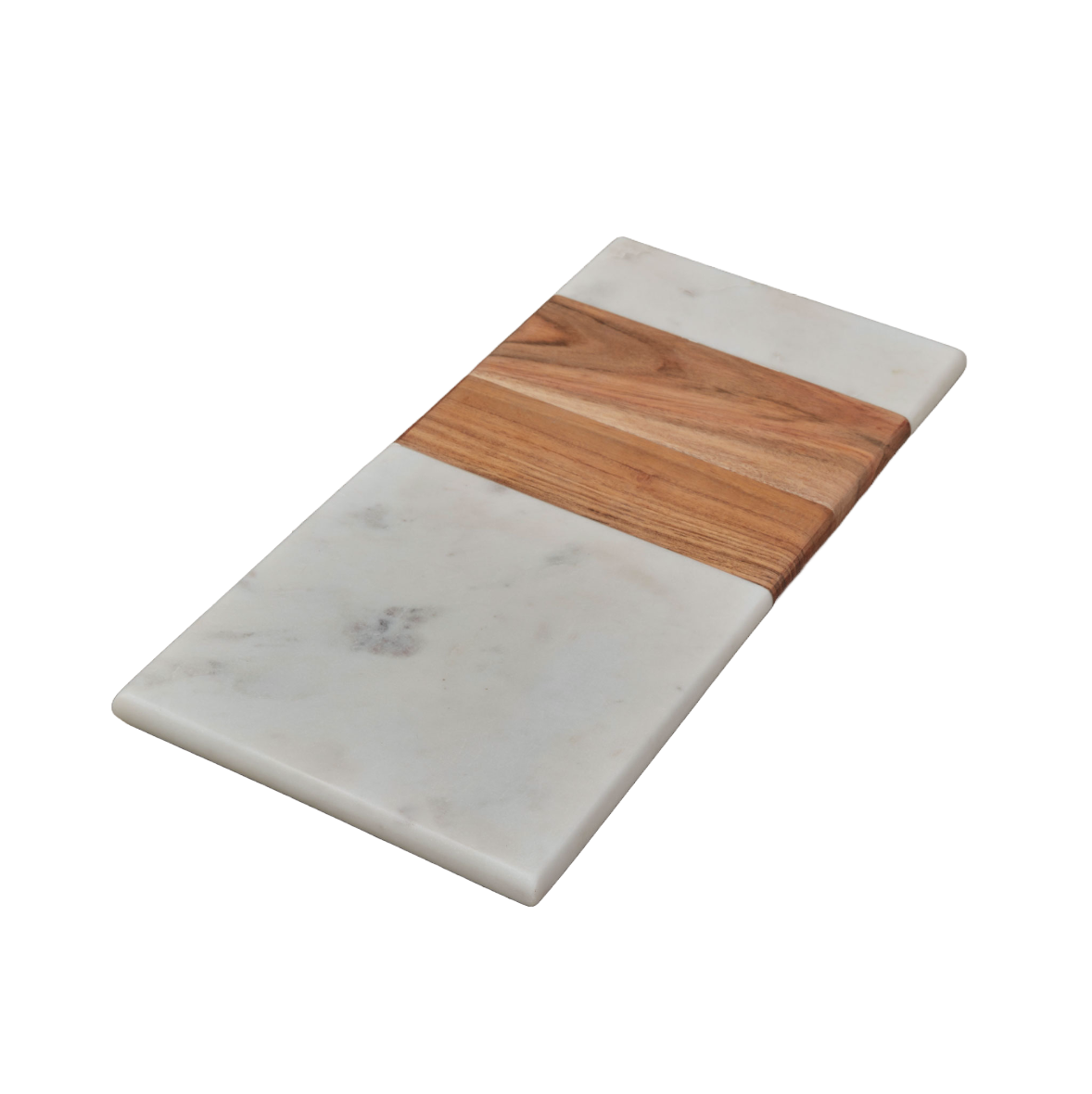 Marble & Wood Cheese Board with Matte Gold Cheese Servers