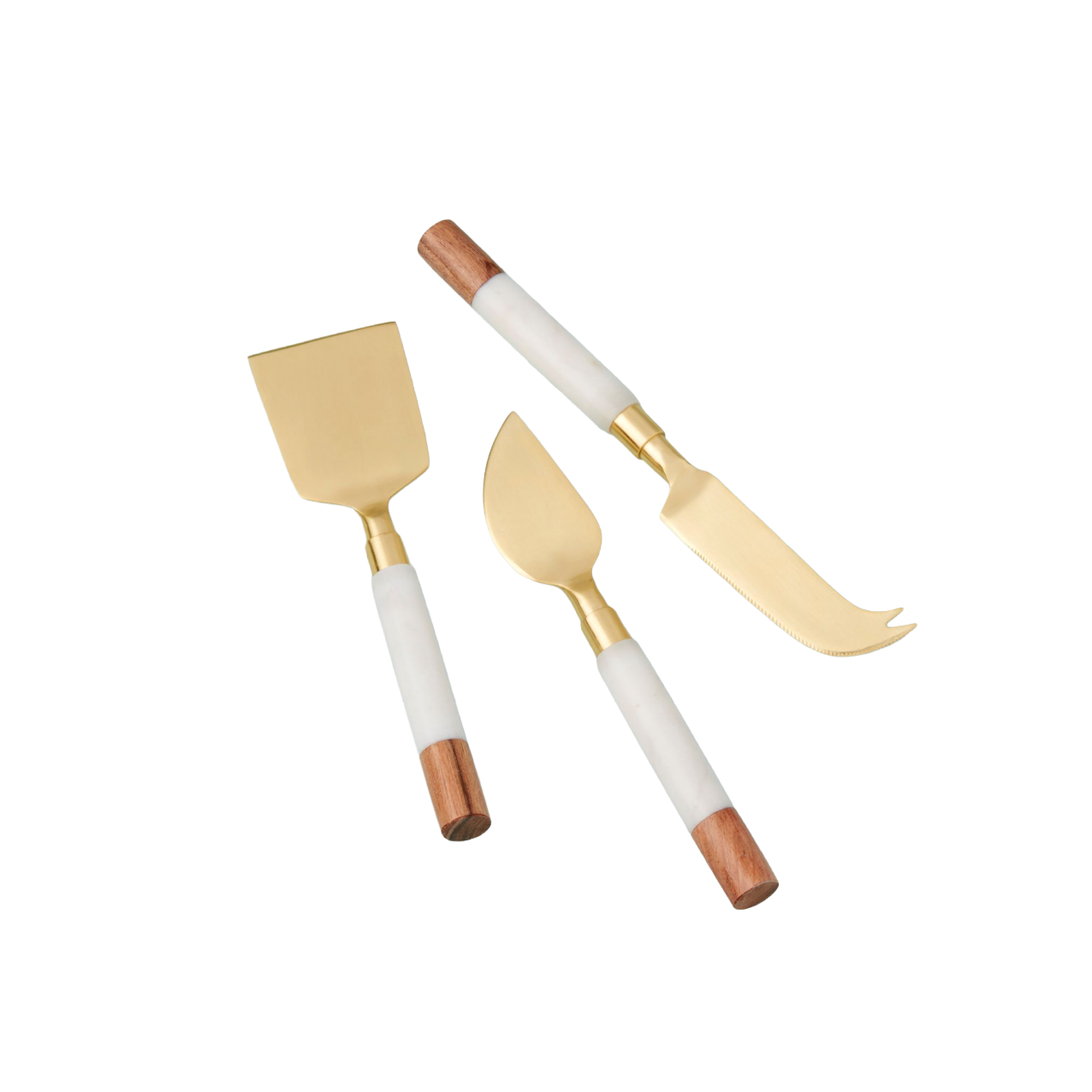 Marble & Acacia Cheese Servers, Set of 3