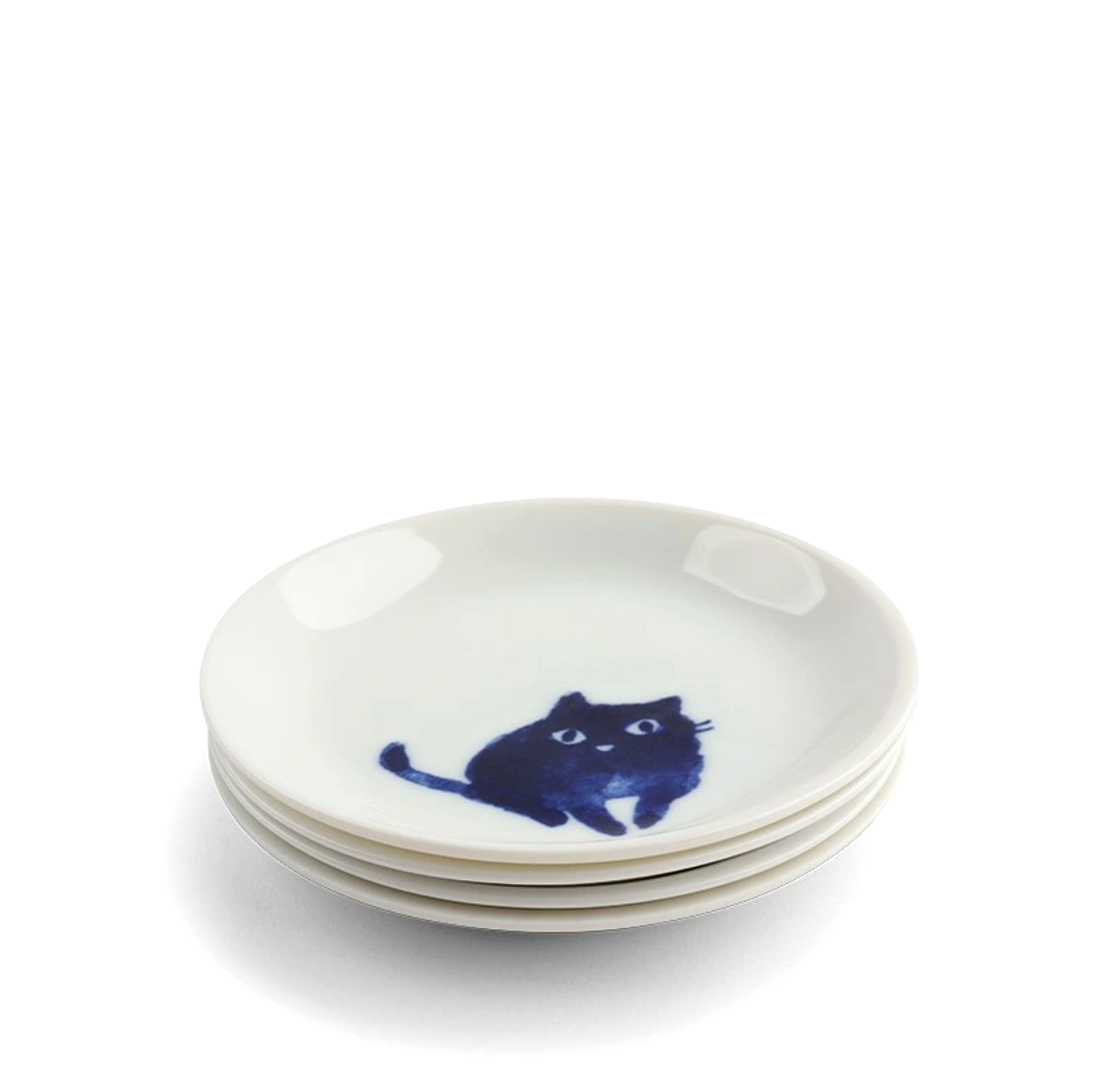 Midnight Cat Sauce Plates, Set of 4