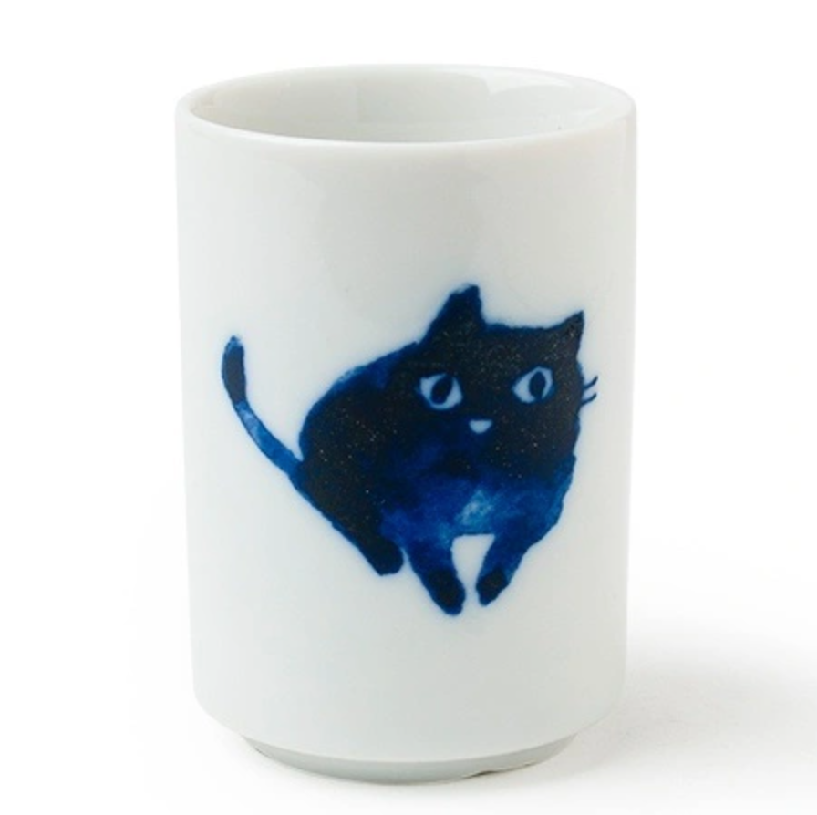Midnight Cat Teacups, Set of 4