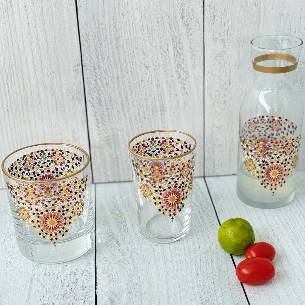 Moroccan Hand Painted Mosaic Carafe