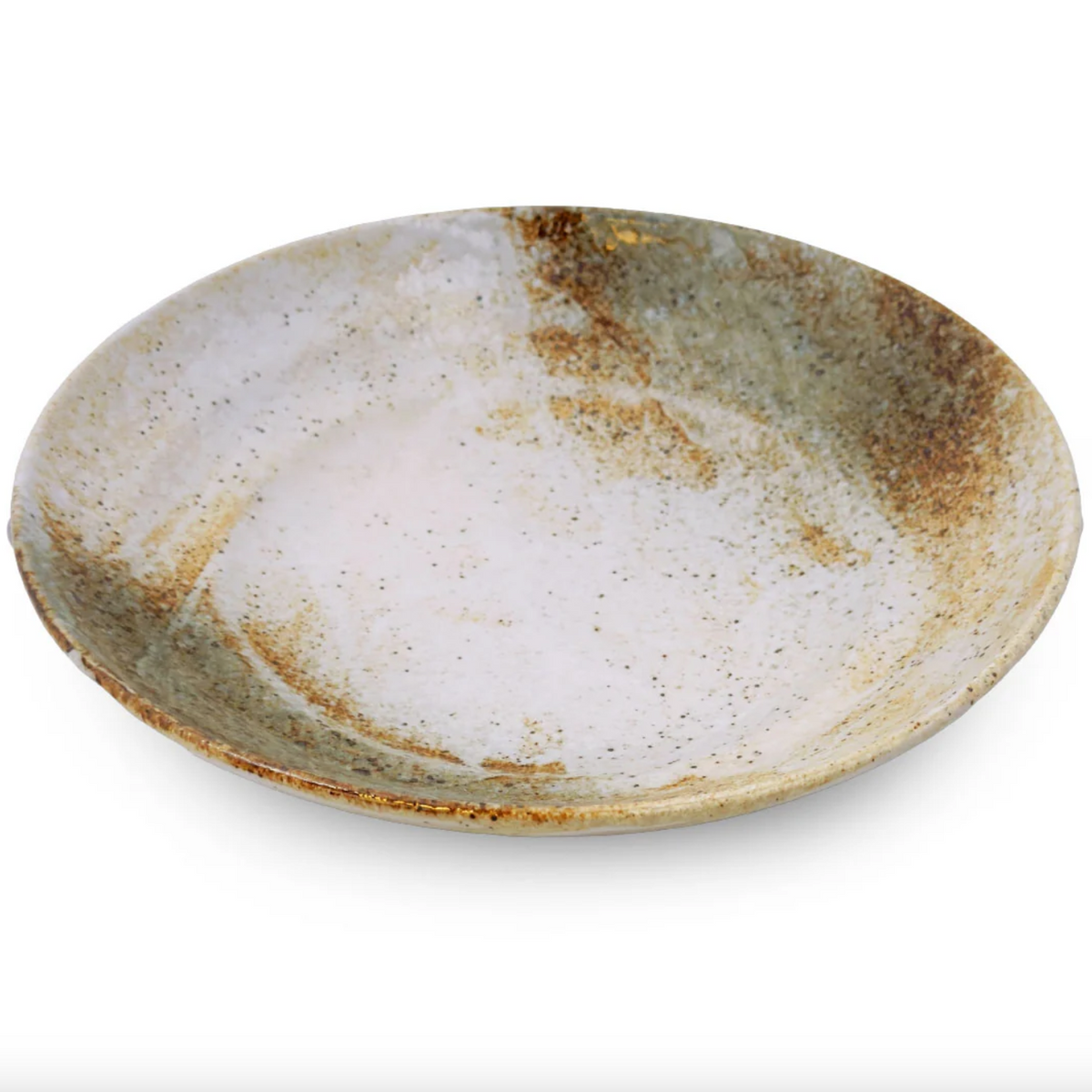Moss White Shallow Footed Serving Bowl