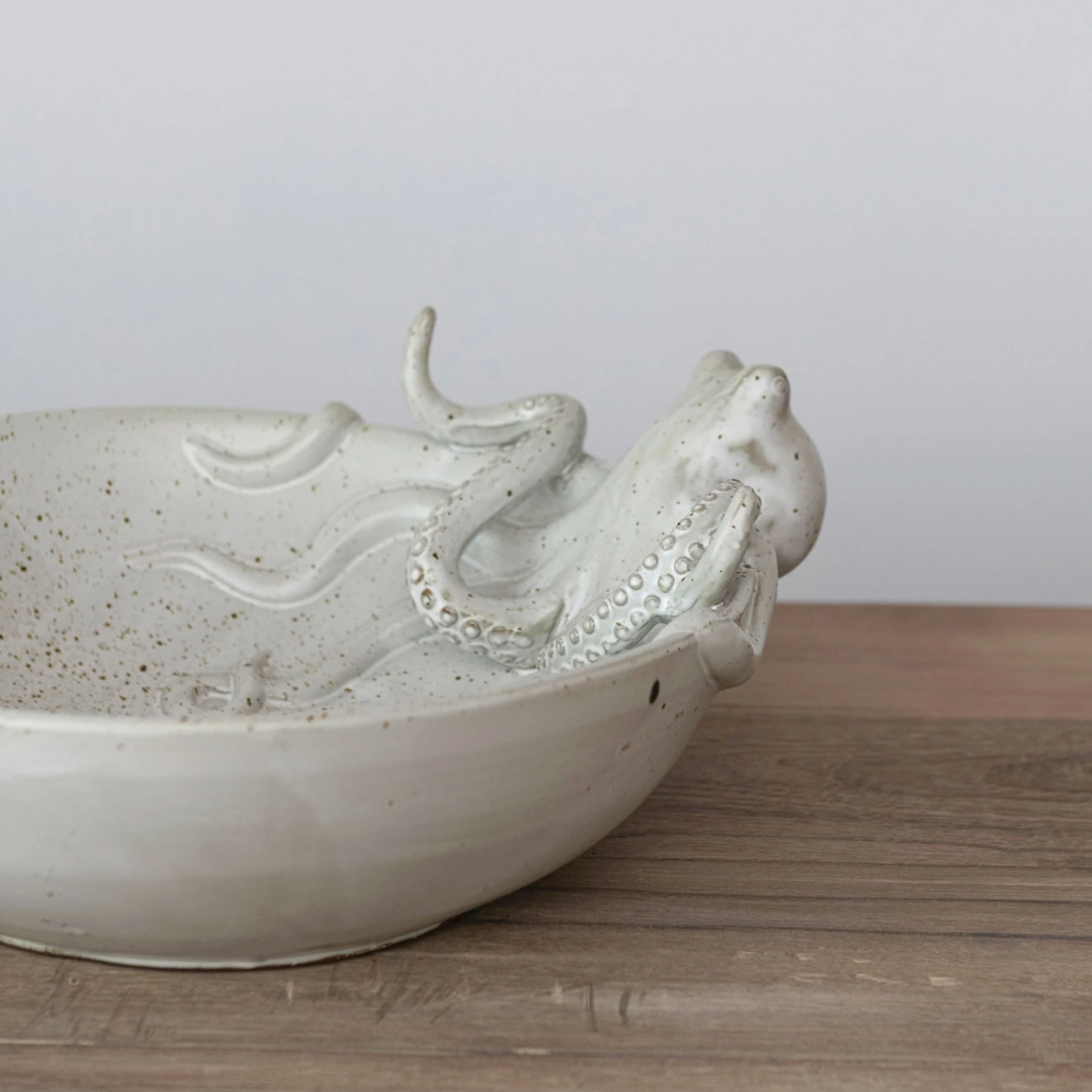 Stoneware Octopus Bowl