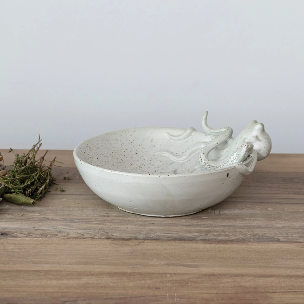 Stoneware Octopus Bowl