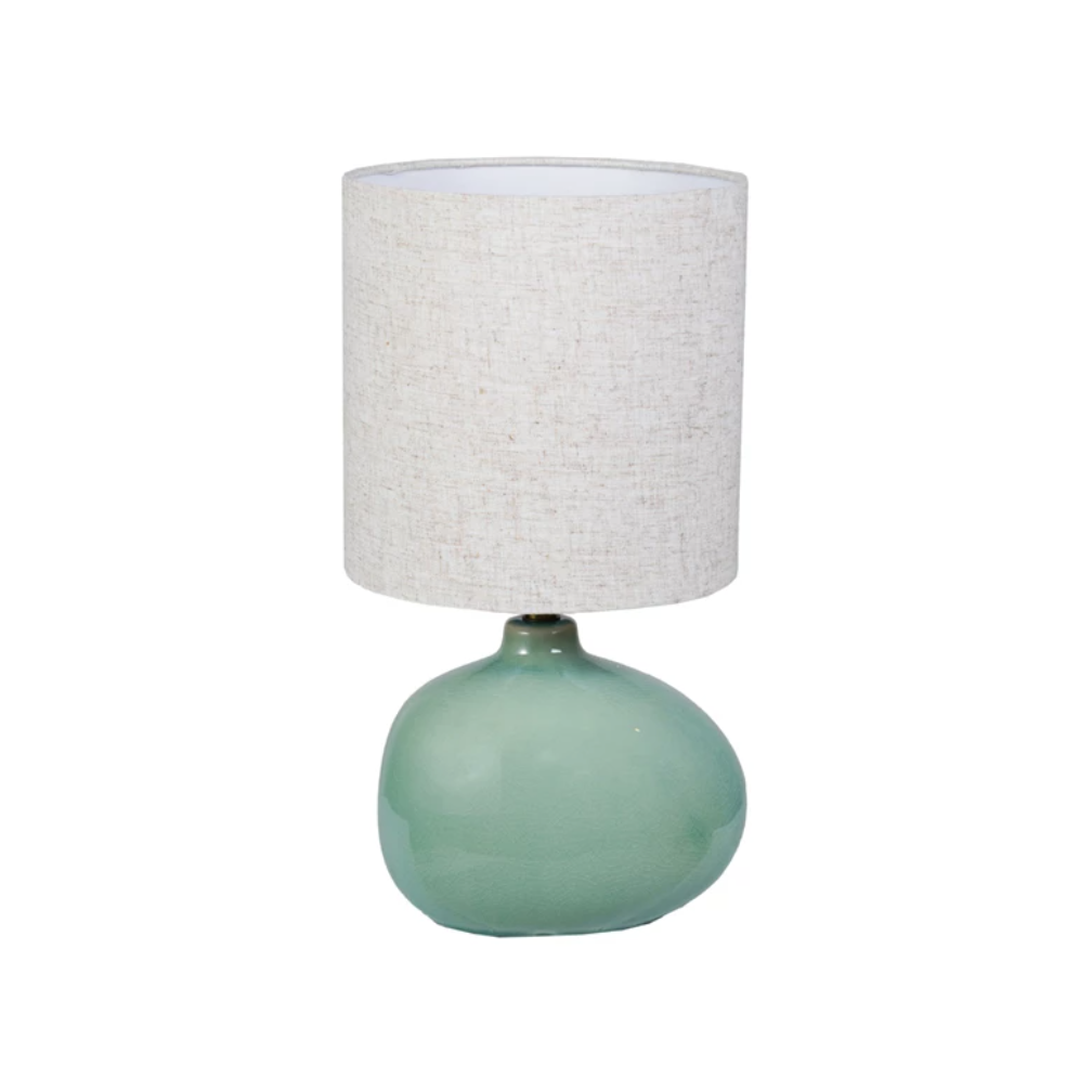 Organic Aqua Stoneware Table Lamp