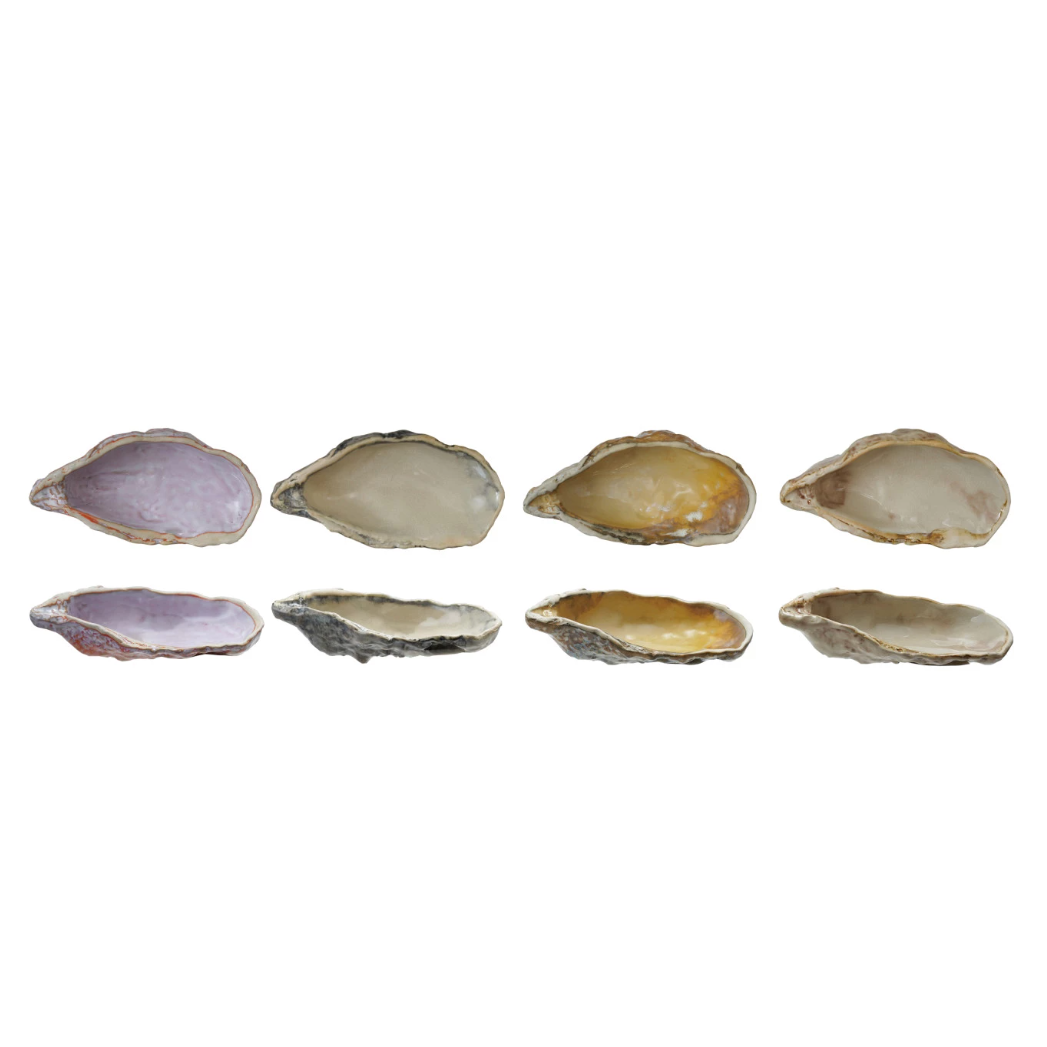 Colored Oyster Dish, Set of 4