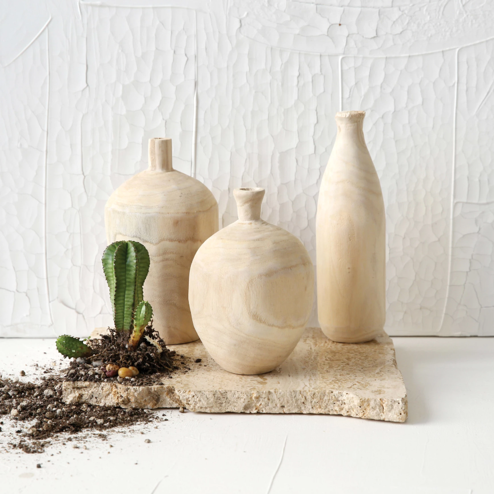 Paulownia Wood Vase, Small