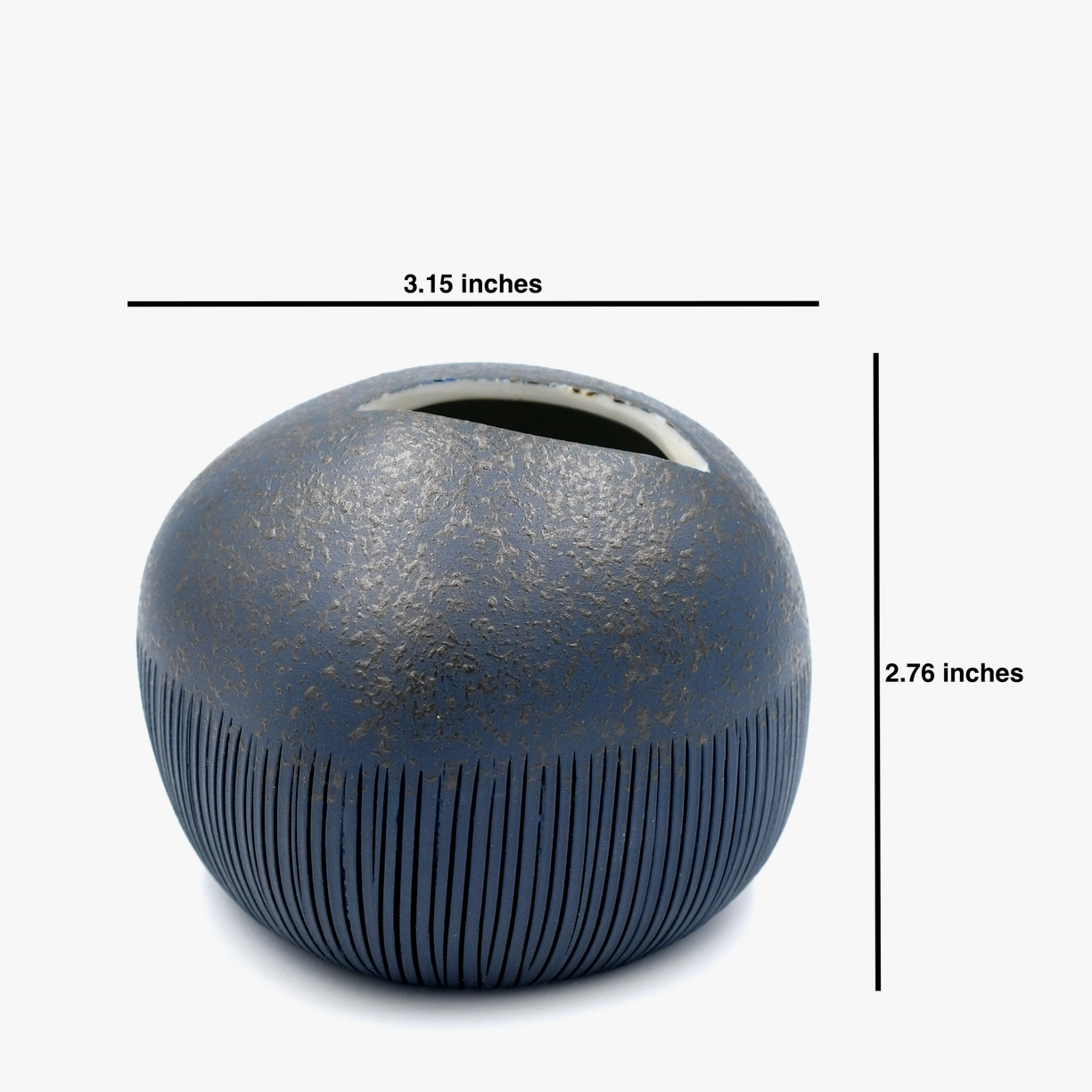 Handmade Pebble Vase, Indigo