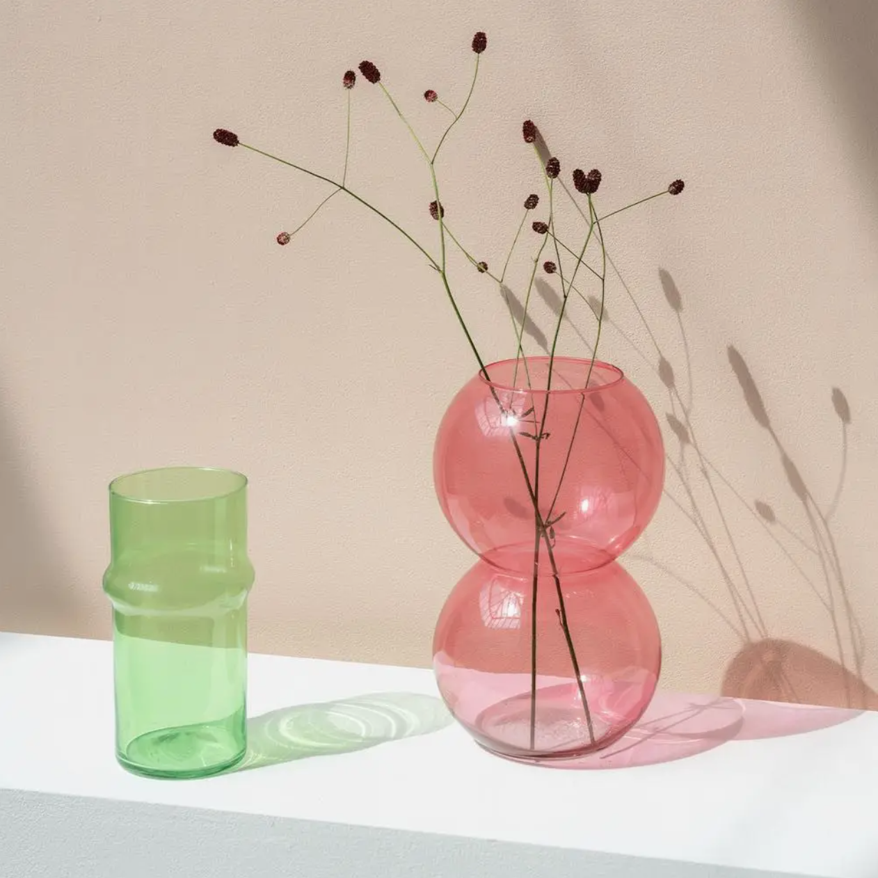 Pink Glass Bulb Vase