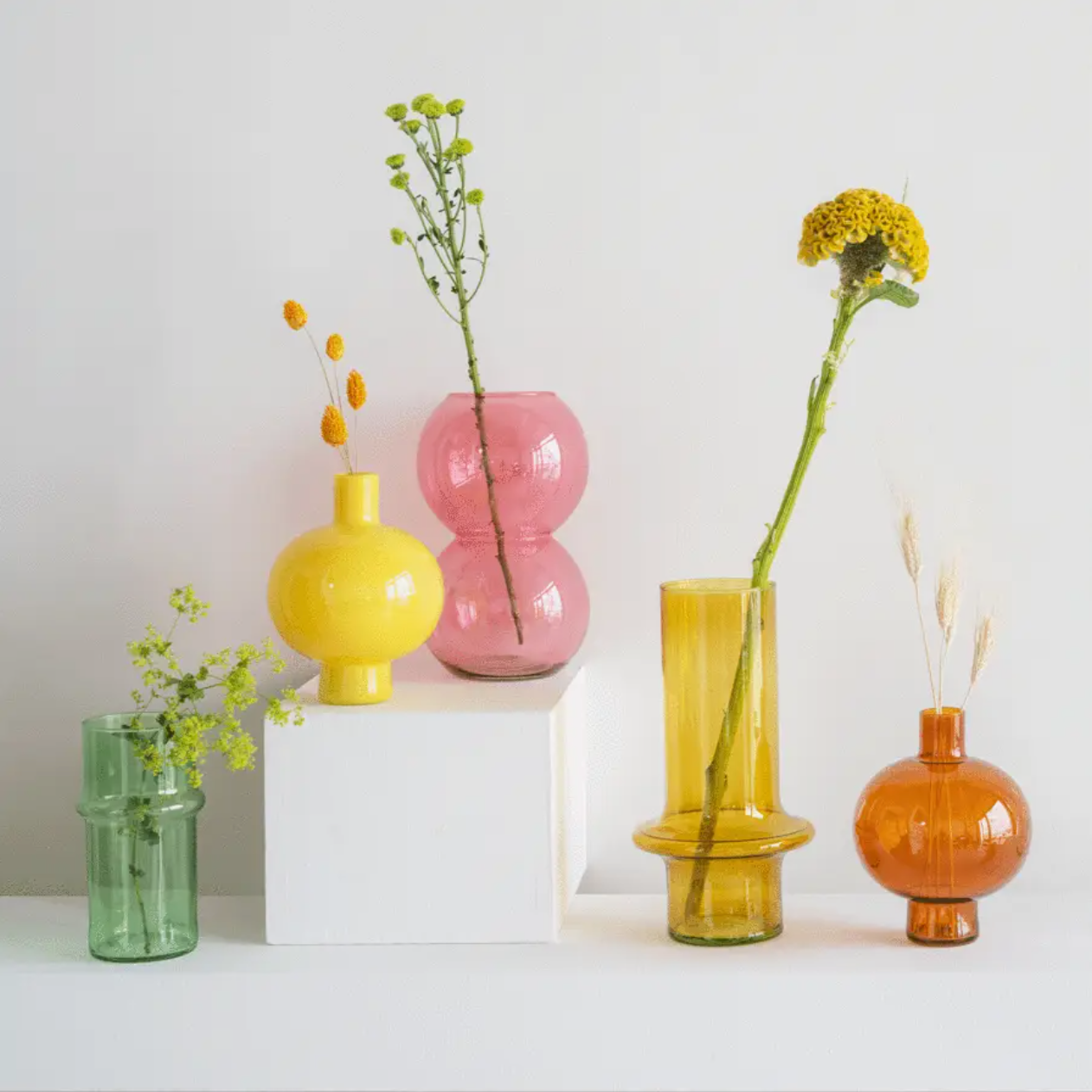 Pink Glass Bulb Vase