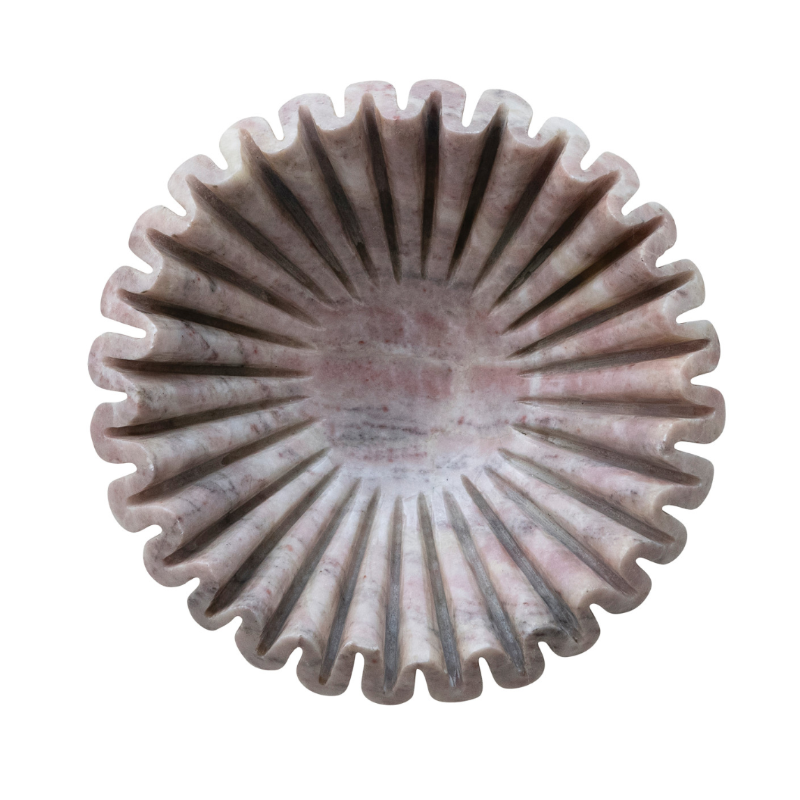 Pink Marble Fluted Dish