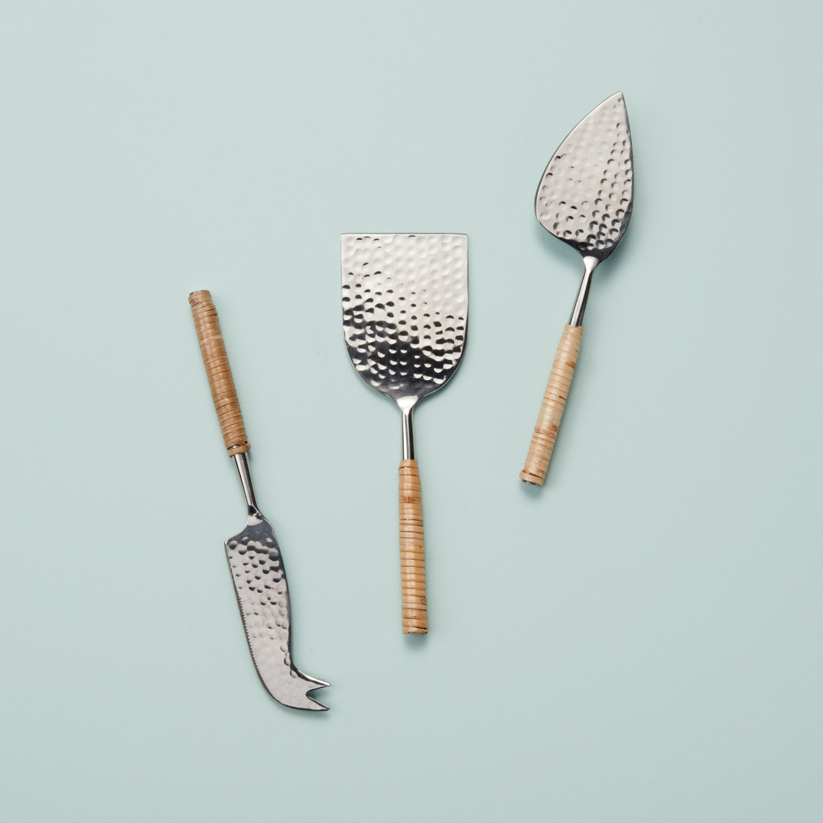 Rattan Wrapped Cheese Servers, Set of 3