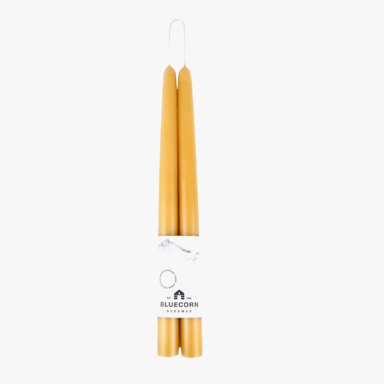 Hand Dipped Beeswax Taper Candles, 12 inch