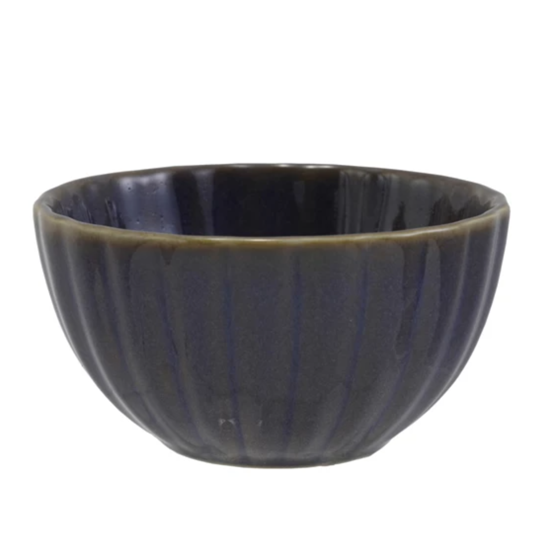 Ribbed Stoneware Sauce Bowls, Plum