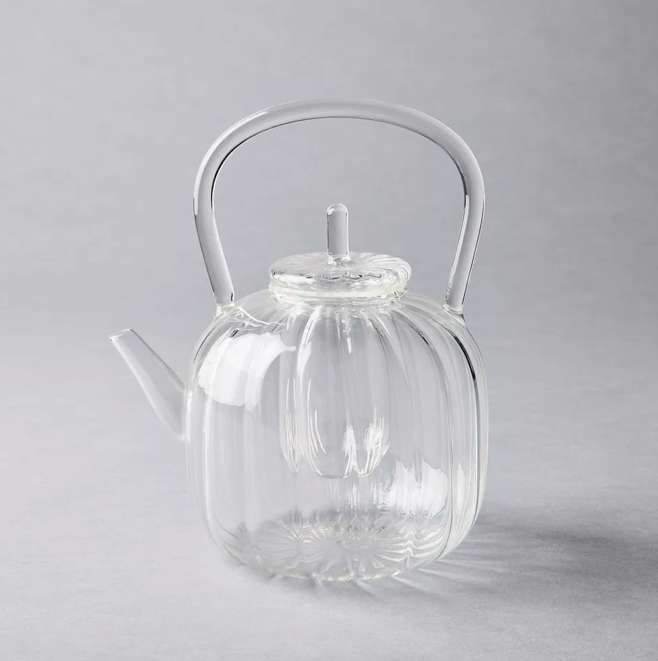 Ribbed Glass Teapot