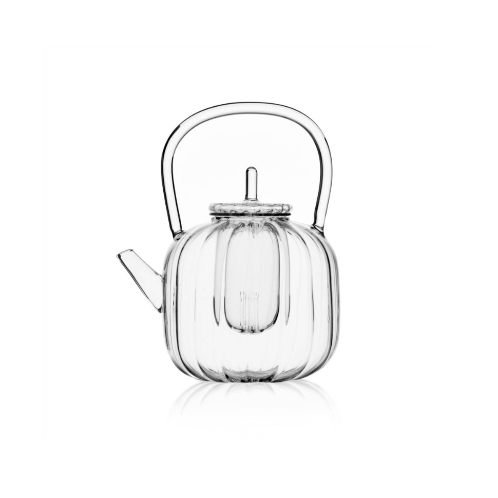 Ribbed Glass Teapot