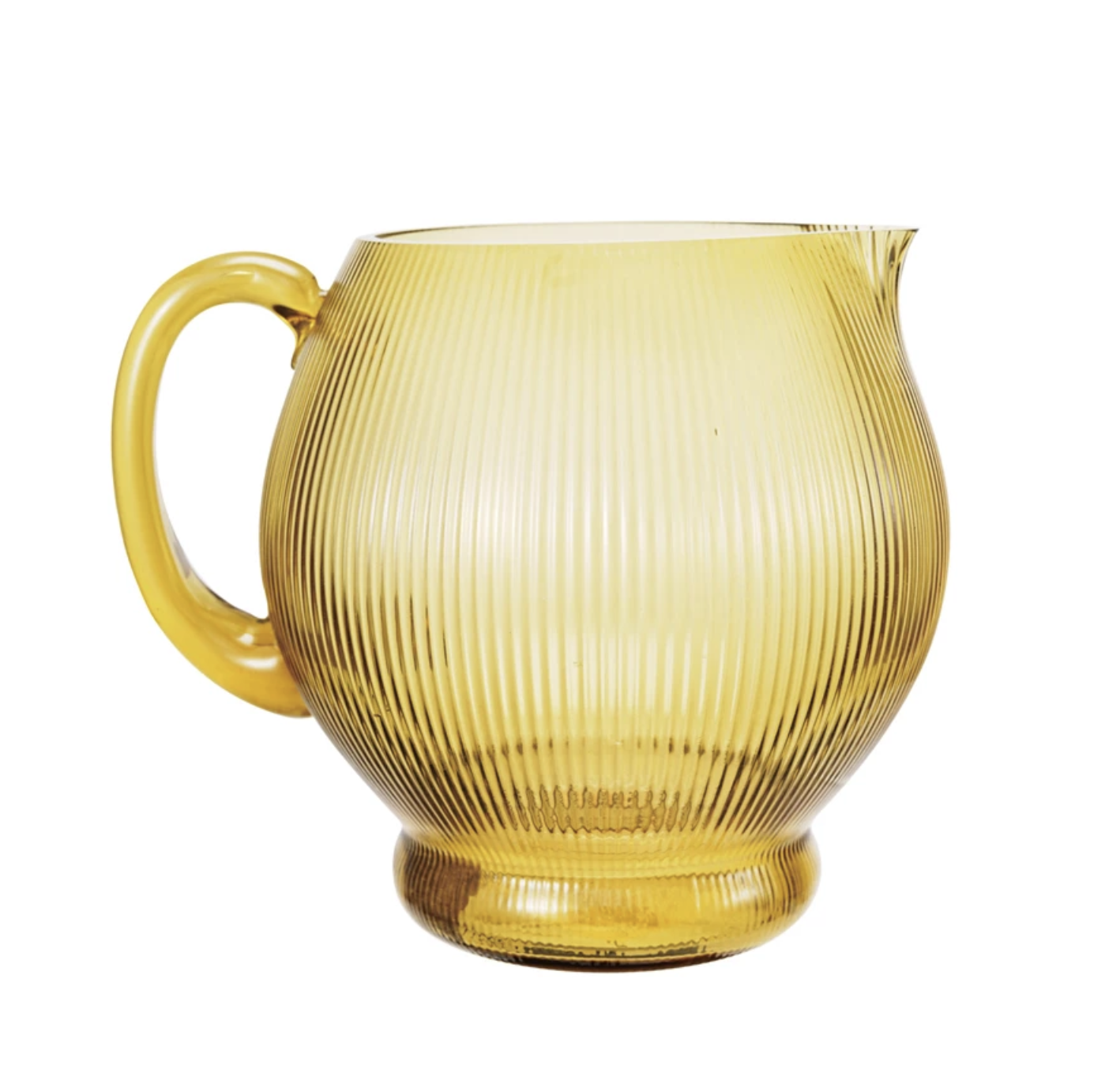Round Fluted Glass Pitcher
