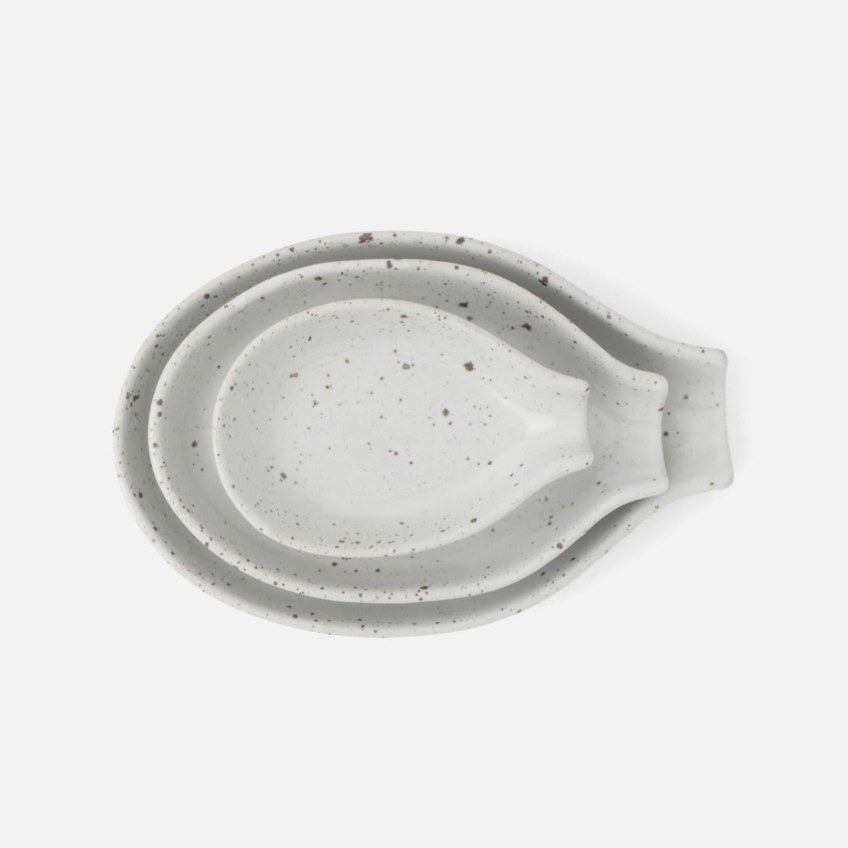 White Salt Glazed Spoon Rest, Set of 3
