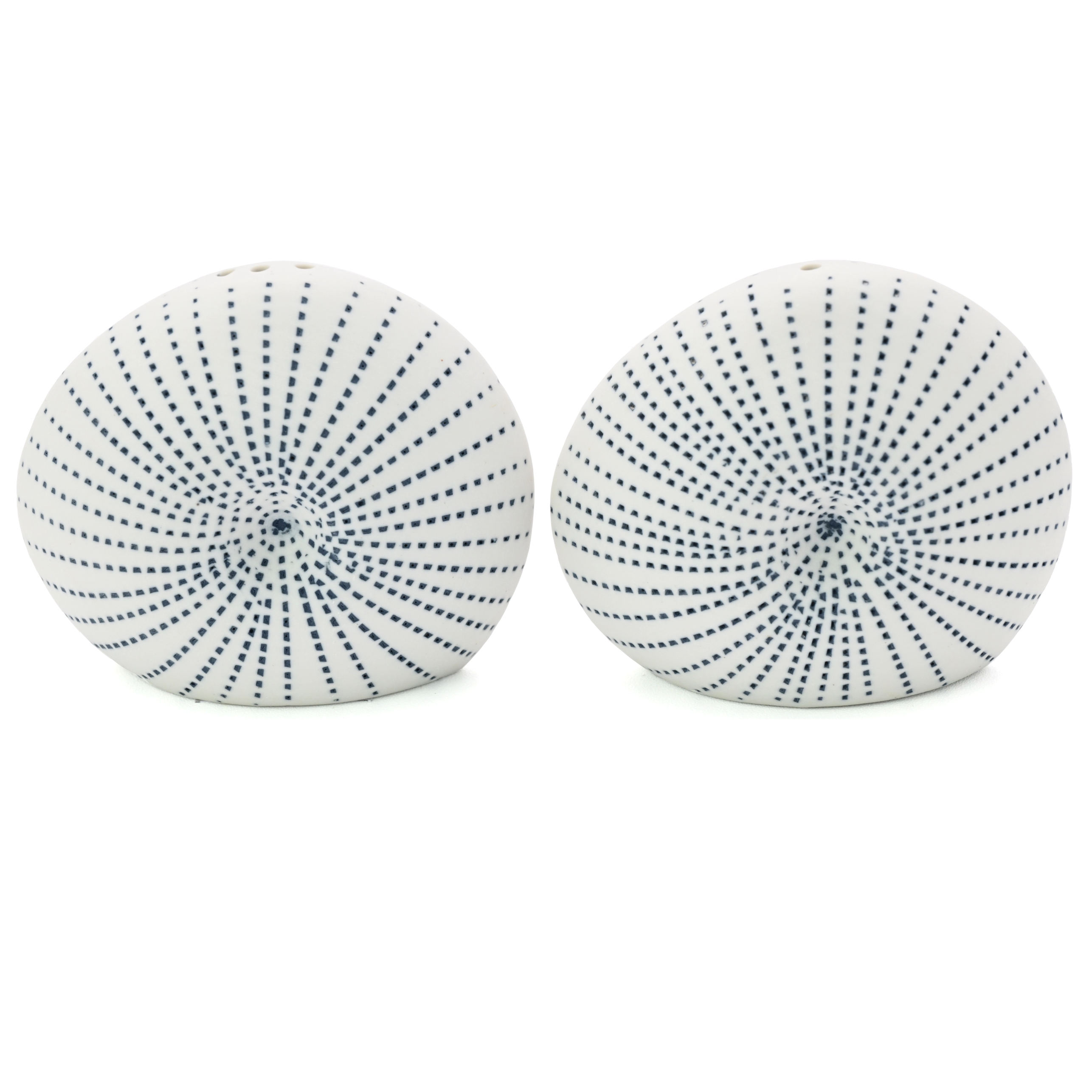 Seashell Salt & Pepper Shakers, Blue Dots