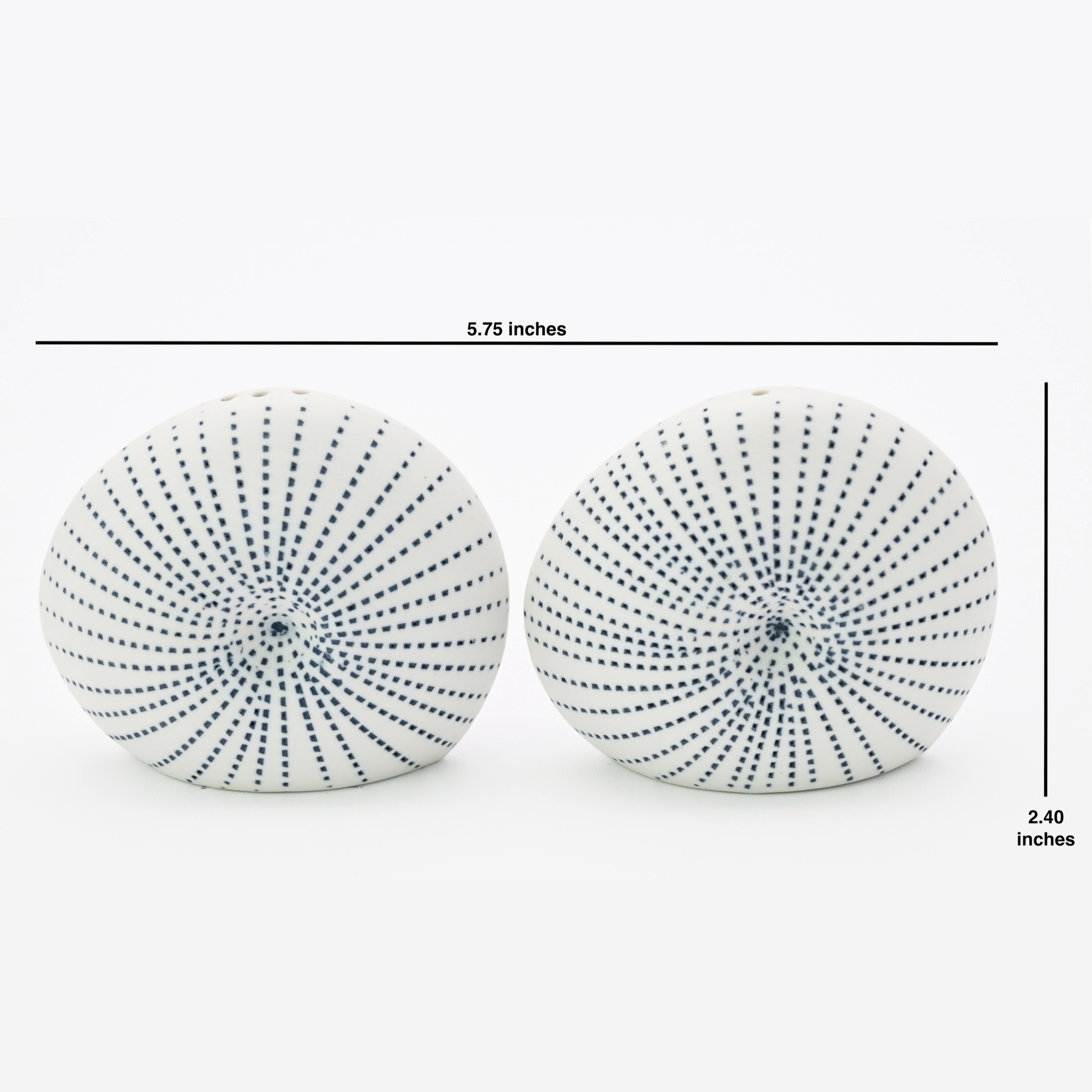 Seashell Salt & Pepper Shakers, Blue Dots
